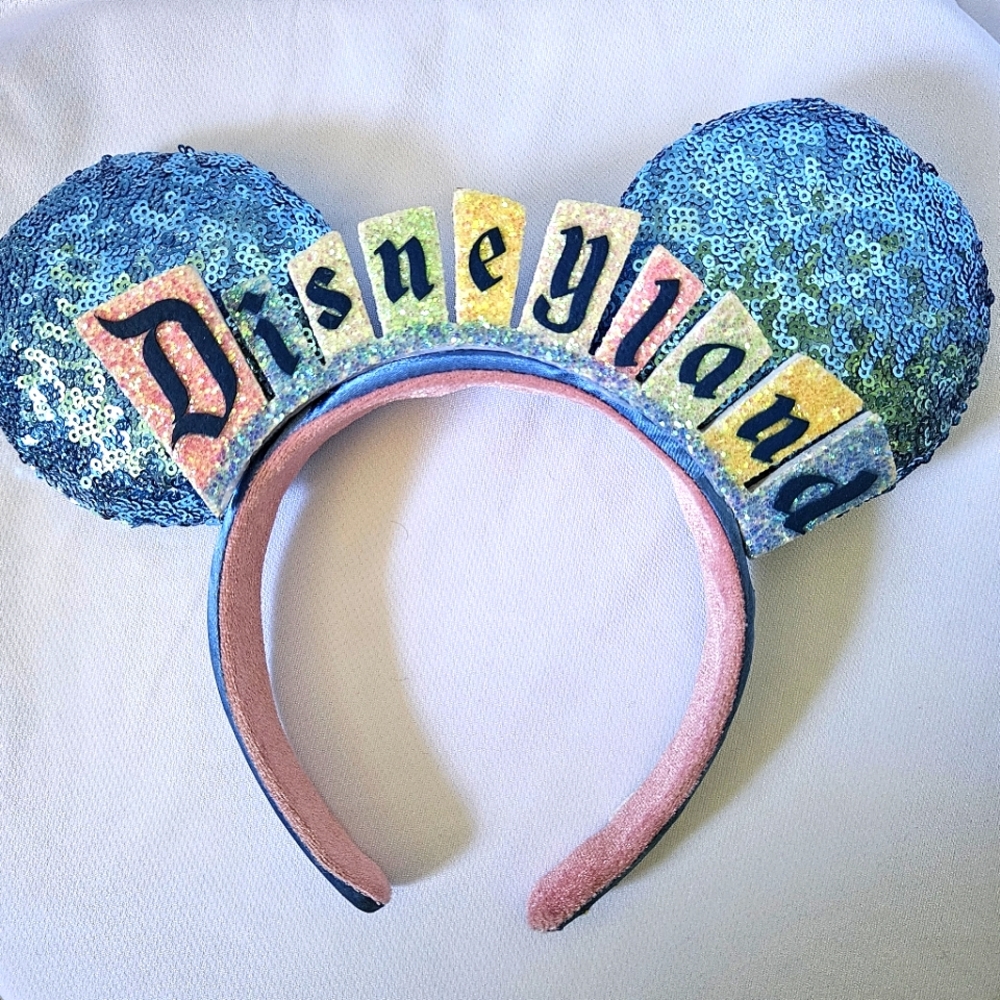 Disneyland Sequin Mouse Ear Headband - Blue and Pink